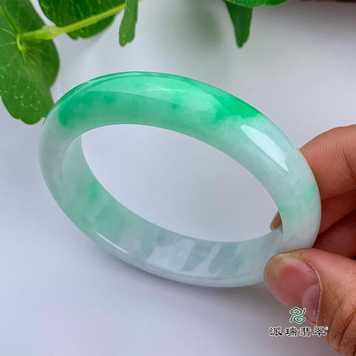 派瑞翡翠 翡翠手镯 糯种 绿色 商品图4