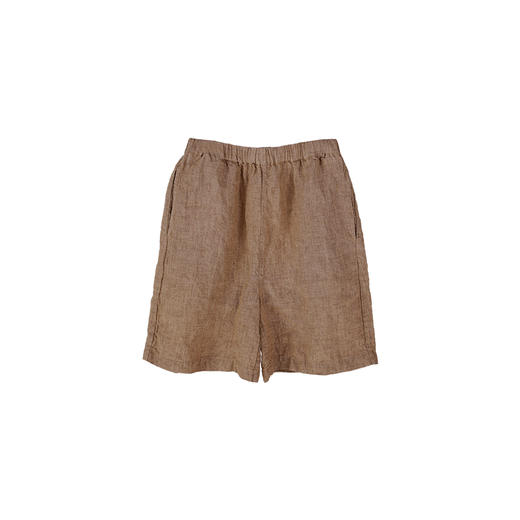 三茉童装/T23003/2022夏季新品咖色宽松舒适水洗亚麻男童百搭短裤 商品图4
