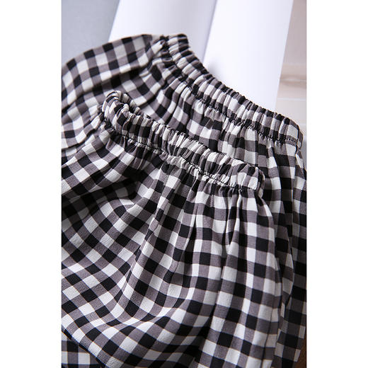 SQ CKA167减龄好穿~真丝格子灯笼裤桑蚕丝松运动休闲裤 商品图2