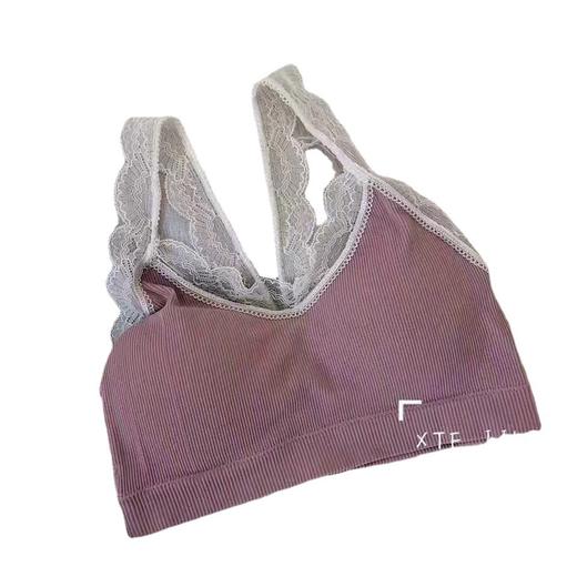 爆款夏季性感蕾丝花边美背背心运动裹胸吊带抹胸大胸防走光无痕内衣女 商品图4