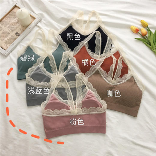 爆款夏季性感蕾丝花边美背背心运动裹胸吊带抹胸大胸防走光无痕内衣女 商品图2