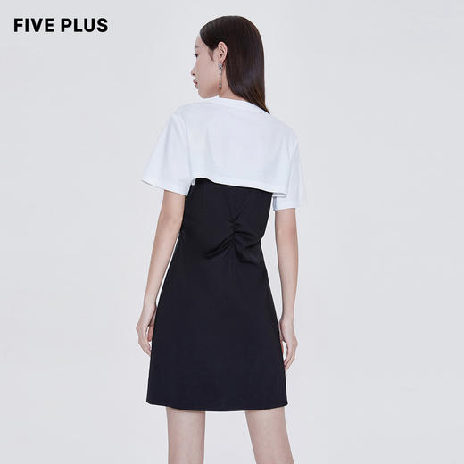 FIVE PLUS2022新款女夏装气质高腰吊带连衣裙女钻链短款裙子配T恤	2WN2081260 商品图1