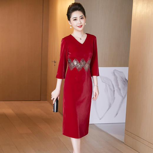 LC-2128新款夏装气质连衣裙结婚宴会婆婆装 商品图2
