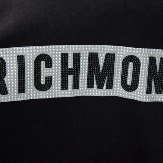 RICHMOND 男士棉质铆钉字母圆领短袖T恤 黑色 RMP19057TS BLACK 商品图2