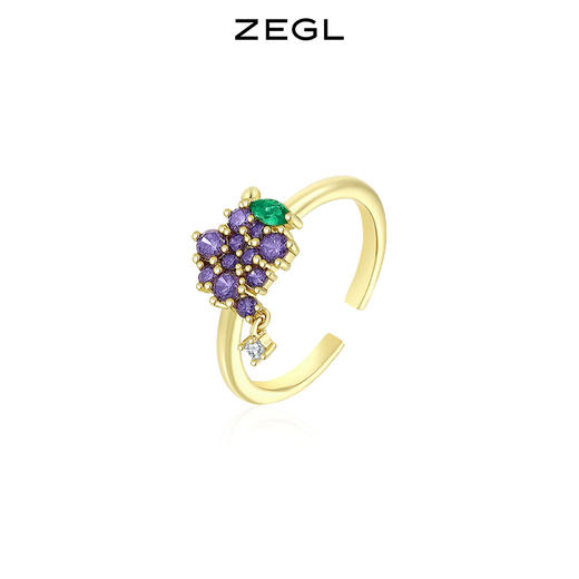 ZEGL设计师粉色樱桃蜜蜂戒指女设计小众轻奢高级感葡萄开口食指戒 商品图3