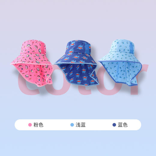 「给宝宝更好保护！双层网格透气」夏天防晒帽宝宝遮阳帽太阳帽男女童春夏季沙滩帽子大帽檐童装寝具用品 商品图2