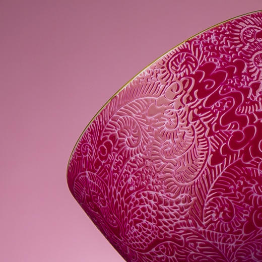 【宝瓷林】红地/绿地扒花云鹤大罗汉杯 商品图3