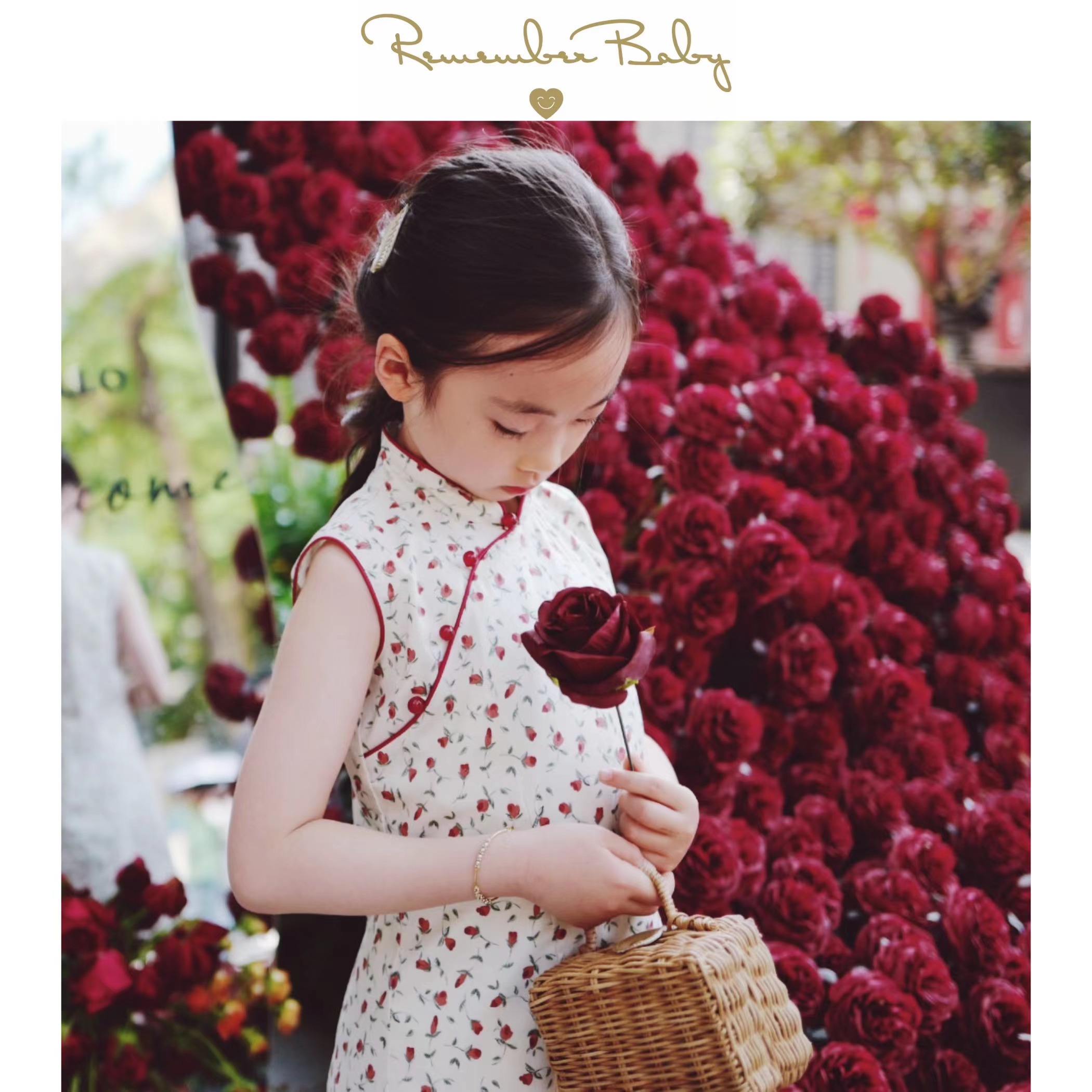 现货 / FLOATING FLORA（复古红玫瑰） | 进口LIBERTY面料制  古典国风小旗袍