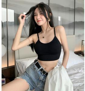 【均码6色可选~第二件0元！】网红时尚爆款裹胸美背性感内衣女吊带背心文胸一体聚拢外穿薄款抹胸防走光