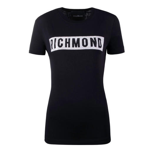 RICHMOND 女士棉质铆钉字母圆领短袖T恤 黑色 RWP19028TS BLACK 商品图0