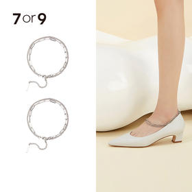 银色细方格脚背链