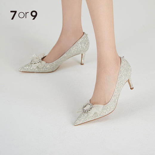 碎钻网纱蝴蝶结前扣 商品图1