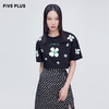 FIVE PLUS2022新款女夏装甜美花朵印花圆领T恤女宽松短袖套头衫短2WN2023100 商品缩略图0