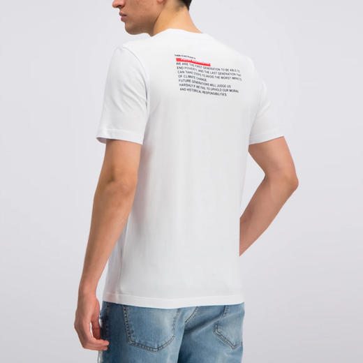 RICHMOND 男士棉质黑色印花圆领短袖T恤 白色 RMP19219TS WHITE 商品图2