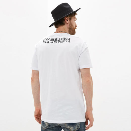 RICHMOND 男士棉质铆钉字母圆领短袖T恤 白色 RMP19057TS WHITE 商品图1