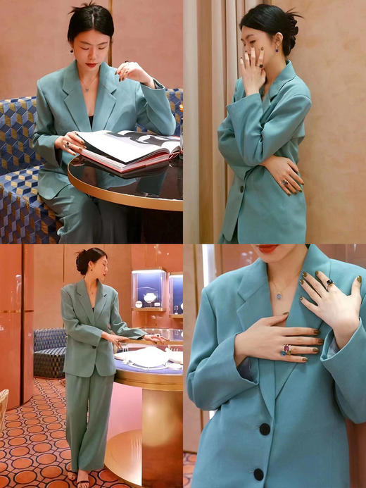 HIDEMI 氧气绿垂顺醋酸西装套装 商品图1