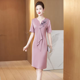 LC-2239夏装新款装连衣裙婚宴喜婆婆高贵优雅刺绣礼服连衣裙夏