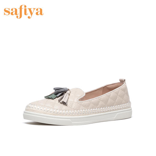 Safiya/索菲娅热销小香风菱格流苏单鞋2022新款舒适渔夫鞋SF23112007 商品图1