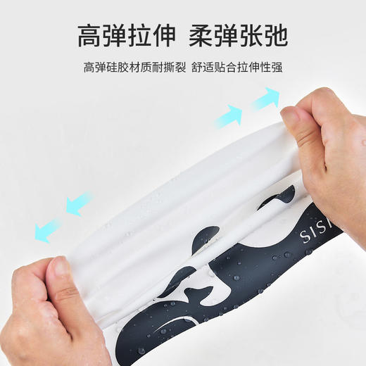 sisia22新款熊猫联盟泳帽女专业防水不勒头长发加大抗氯硅胶泳帽 商品图3