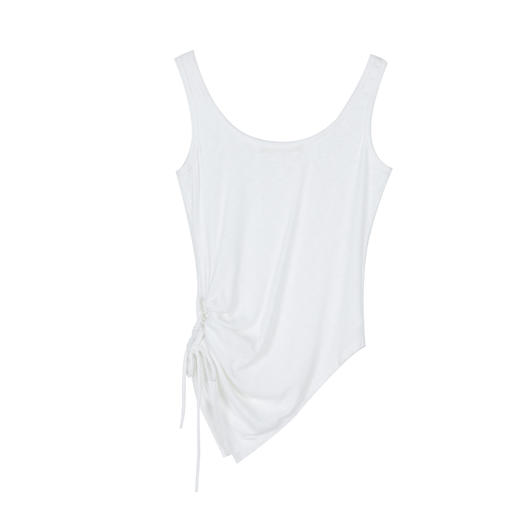 侧底摆抽绳背心 商品图1