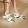 westory22年夏季新款轻奢真皮厚底魔术贴一字带休闲沙滩凉鞋W22BG61211 商品缩略图1