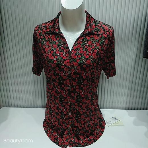 南3  尚牧女桑蚕丝翻领短袖衬衫 商品图0