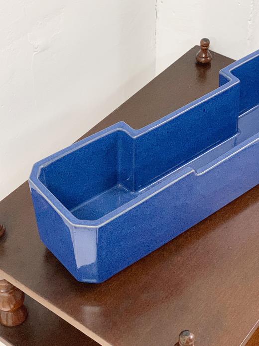 日本中古蓝釉陶器 孟菲斯风格 X0179 商品图1