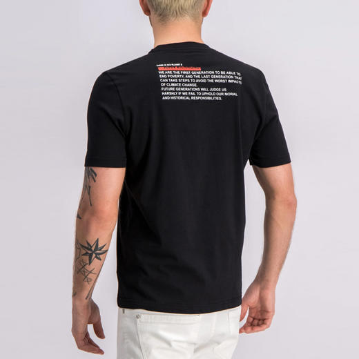 RICHMOND 男士棉质可循环利用标识印花圆领短袖T恤 黑色 RMP19222TS BLACK 商品图2