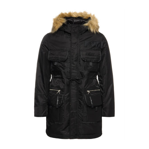 RICHMOND 男士棕色毛领连帽羽绒服 黑色 RMA19001PI BLACK 商品图0