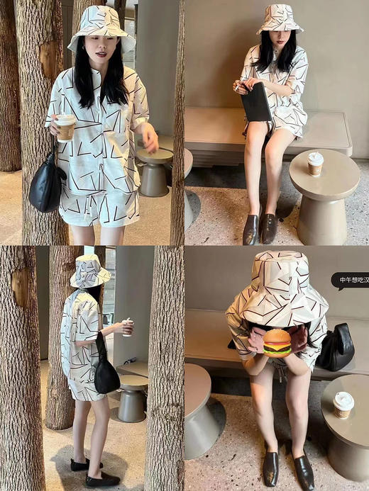 HIDEMI 家居系列都市几何印花睡衣套装 商品图1