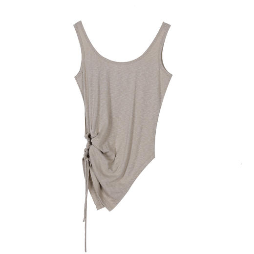 侧底摆抽绳背心 商品图1