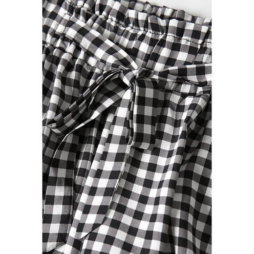 SQ CKA167减龄好穿~真丝格子灯笼裤桑蚕丝松运动休闲裤 商品图1