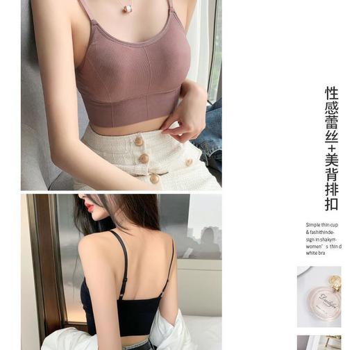 【均码6色可选~第二件0元！】网红时尚爆款裹胸美背性感内衣女吊带背心文胸一体聚拢外穿薄款抹胸防走光 商品图2