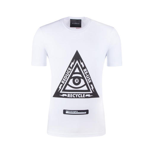 RICHMOND 男士棉质可循环利用标识印花圆领短袖T恤 白色 RMP19222TS WHITE 商品图0