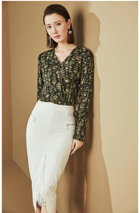 J20134004A颈袖添香新款衬衫时尚修身时尚女士衬衣上衣J20134004A（四季可穿）