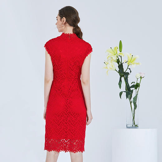 EITIE爱特爱女装夏季显瘦无袖V领性感包臀一步裙连衣裙5707409 商品图10