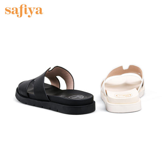 商场同款| 索菲娅新款H带纯色牛皮外出舒适底拖鞋2022凉拖SF22110160 商品图1