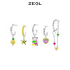 ZEGL设计师彩虹笑脸耳环女夏彩色小众设计感小熊爱心耳环银针耳饰 商品缩略图0