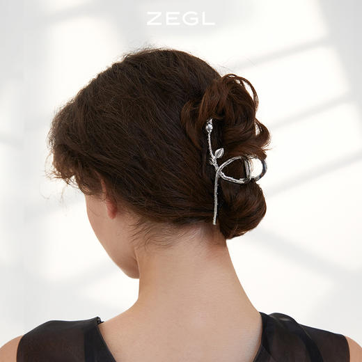 ZEGL郁金香金属抓夹女夏季大号鲨鱼夹后脑勺设计感小众发饰头饰品 商品图5