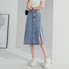 【包臀短裙高腰】高腰复古开叉牛仔裙 百搭显瘦牛仔裙a字半身裙子 开叉显腿长  商品缩略图0
