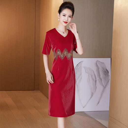 LC-2128新款夏装气质连衣裙结婚宴会婆婆装 商品图1