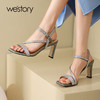 westory细高跟凉鞋夏季气质百搭一字扣仙女风单鞋W22BG61271 商品缩略图4