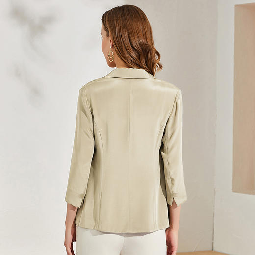 丁摩 高端货重磅30姆米真丝西装外套女薄款气质桑蚕丝西服上衣Q121078 商品图8