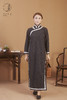 羊毛连肩长袖灰色格子旗袍 商品缩略图0