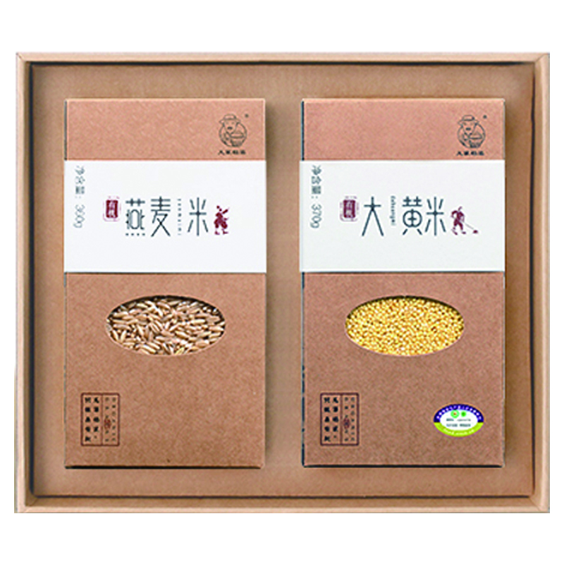 有机燕麦米 有机大黄米730g/礼盒装 杂粮两件套（中国有机认证）