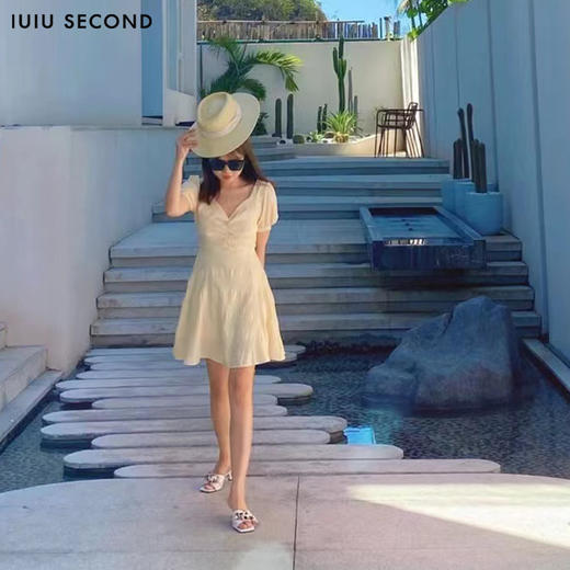 IUIU SECOND夏季甜美少女风蝴蝶结细跟凉拖鞋23911 商品图3