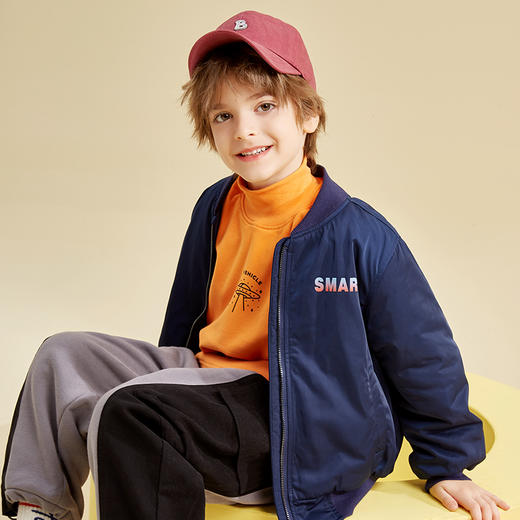 【反季特价清仓】龙之涵 儿童棒球服棉衣 中大童加厚保暖棉外套 休闲时尚 婴幼儿A类标准 商品图3