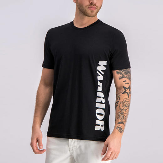 RICHMOND 男士棉质warrior字母印花圆领短袖T恤 黑色 RMP19223TS BLACK 商品图1