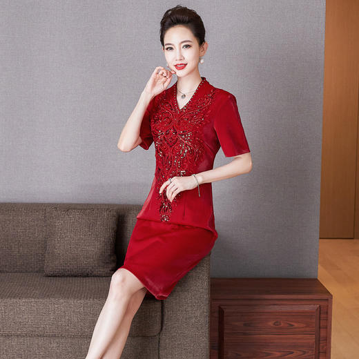 LC-2129新款婚宴装礼服连衣裙高贵参加婚礼敬酒服喜婆婆夏 商品图2