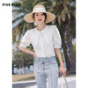 FIVE PLUS2022新款女夏装少女感大翻领衬衫女复古泡泡袖小众上衣2WN2012300 商品缩略图2